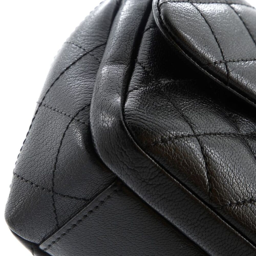 Chanel Double Carry Chain Waist Bag Quilted Goatskin Small Black - Picture 7 of 9